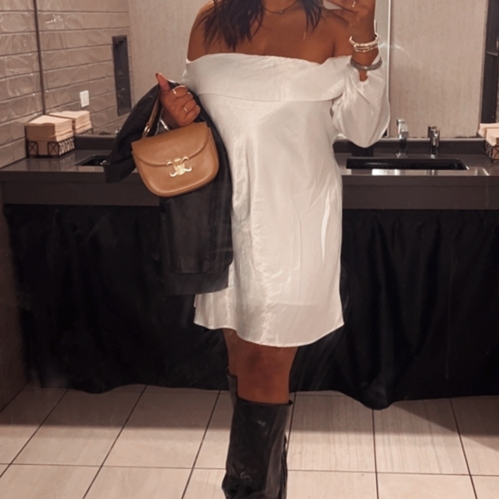Elegant Off-Shoulder White Dress